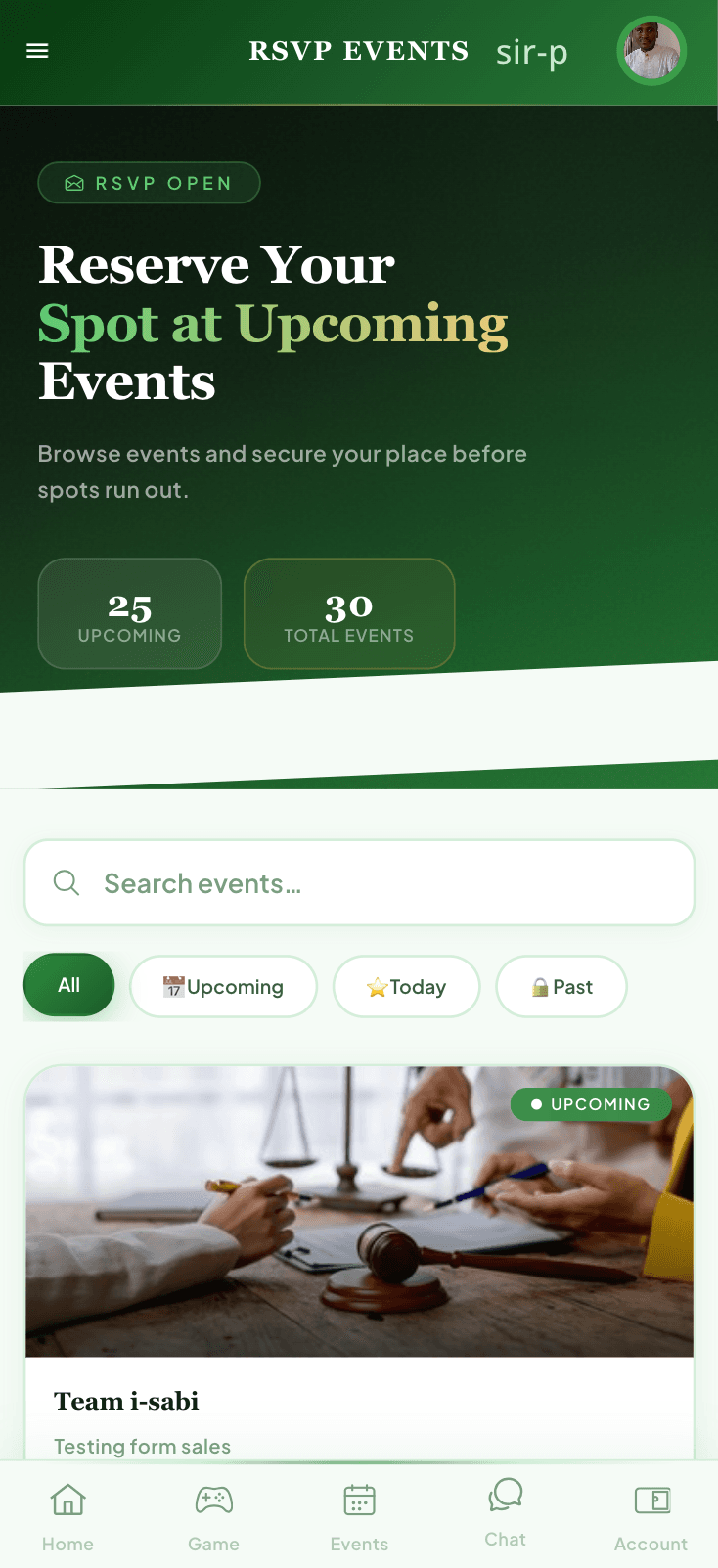 i-Sabi app screen 2